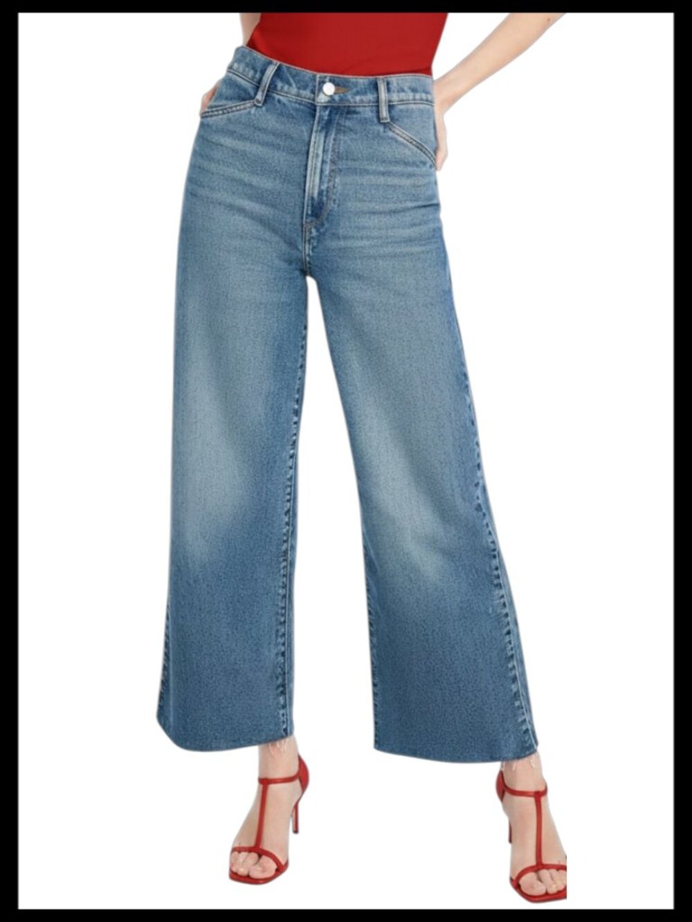 Favorite Daughter The Mischa Jeans Monterey Blue High Rise Wide Leg Size 27